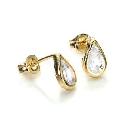 Boucles d'oreilles à tige en or jaune 9 carats avec pierre de naissance