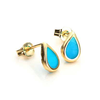 Boucles d'oreilles à tige en or jaune 9 carats avec pierre de naissance