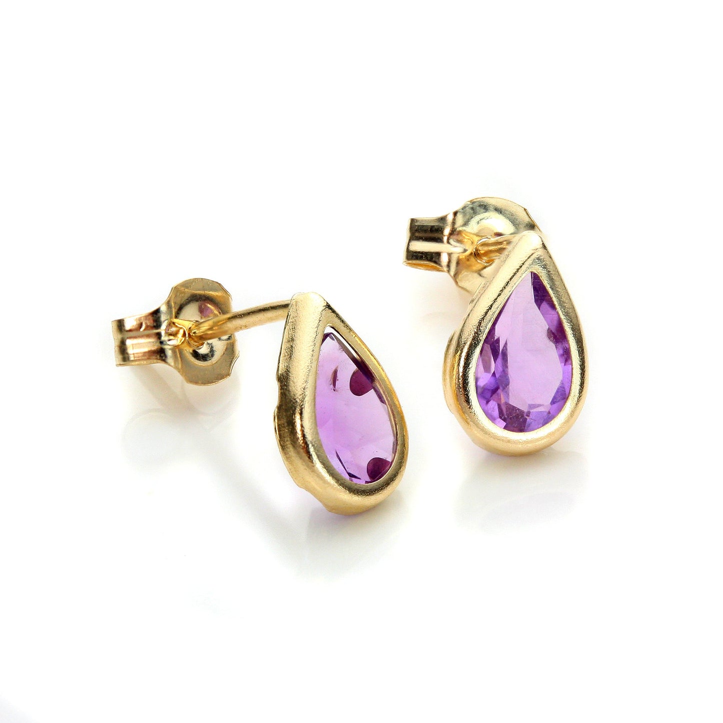 Boucles d'oreilles à tige en or jaune 9 carats avec pierre de naissance