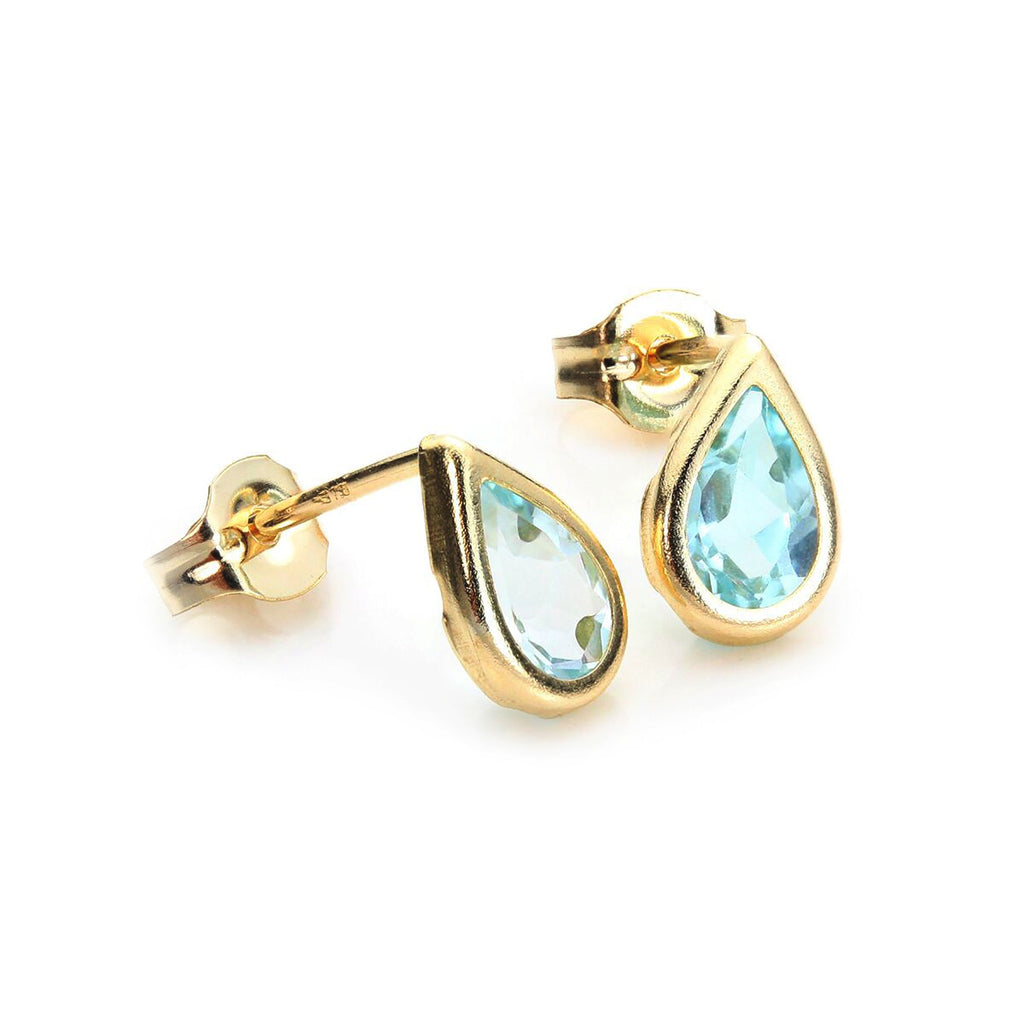Boucles d'oreilles à tige en or jaune 9 carats avec pierre de naissance