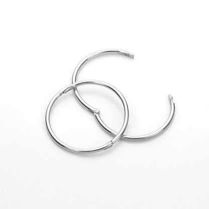 Boucles d'oreilles créoles à charnière en argent sterling