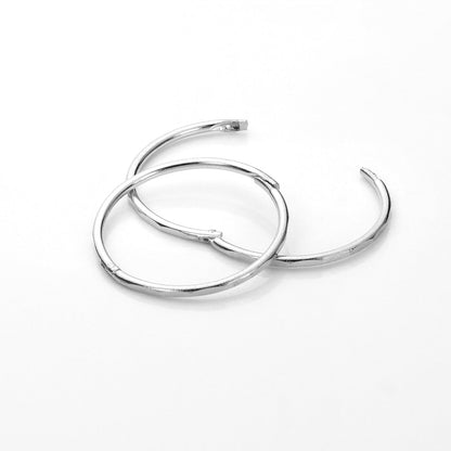 Boucles d'oreilles créoles à charnière en argent sterling