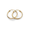 Boucles d'oreilles créoles en or jaune 9 carats avec bouchon en tube de 18 mm à 32 mm