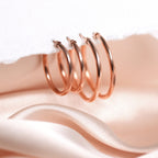 Boucles d'oreilles créoles en or rose 9 carats avec bouchon en tube uni de 20 mm à 26 mm