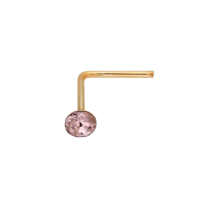 Piercing de nez en or jaune 9 carats avec cristal de 2 mm