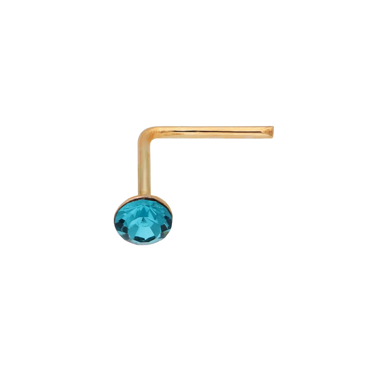 Piercing de nez en or jaune 9 carats avec cristal de 2 mm