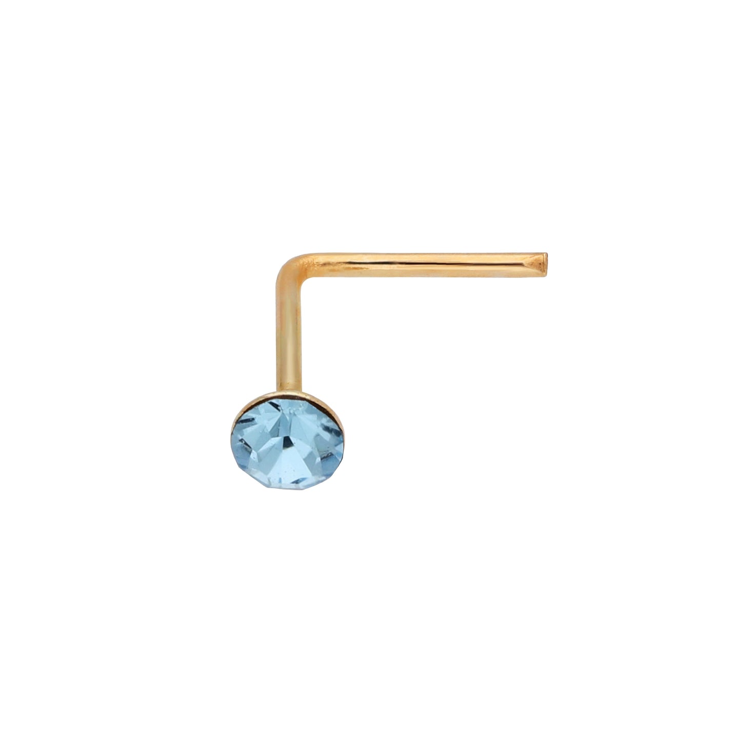 Piercing de nez en or jaune 9 carats avec cristal de 2 mm