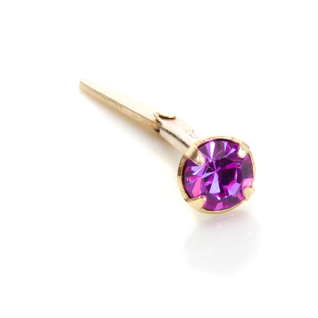 Piercing de nez Andralok en or jaune 9 carats et zircones cubiques de 3 mm