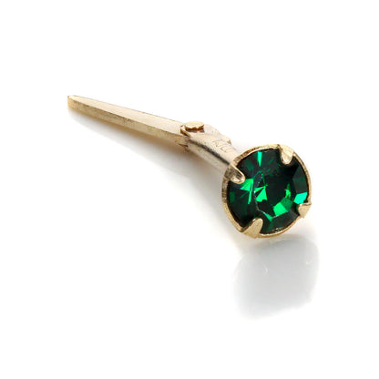 Piercing de nez Andralok en or jaune 9 carats et zircones cubiques de 3 mm