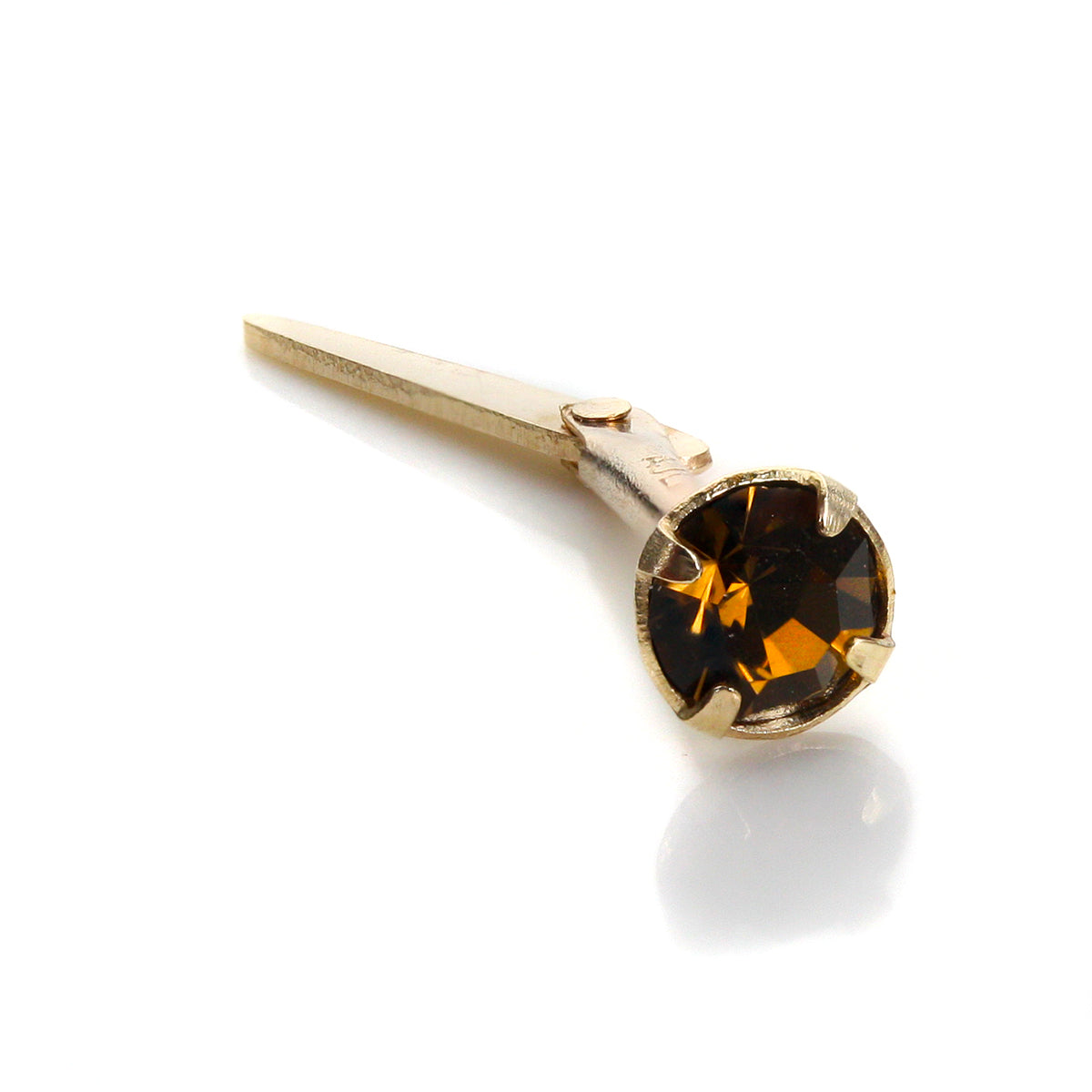 Piercing de nez Andralok en or jaune 9 carats et zircones cubiques de 3 mm
