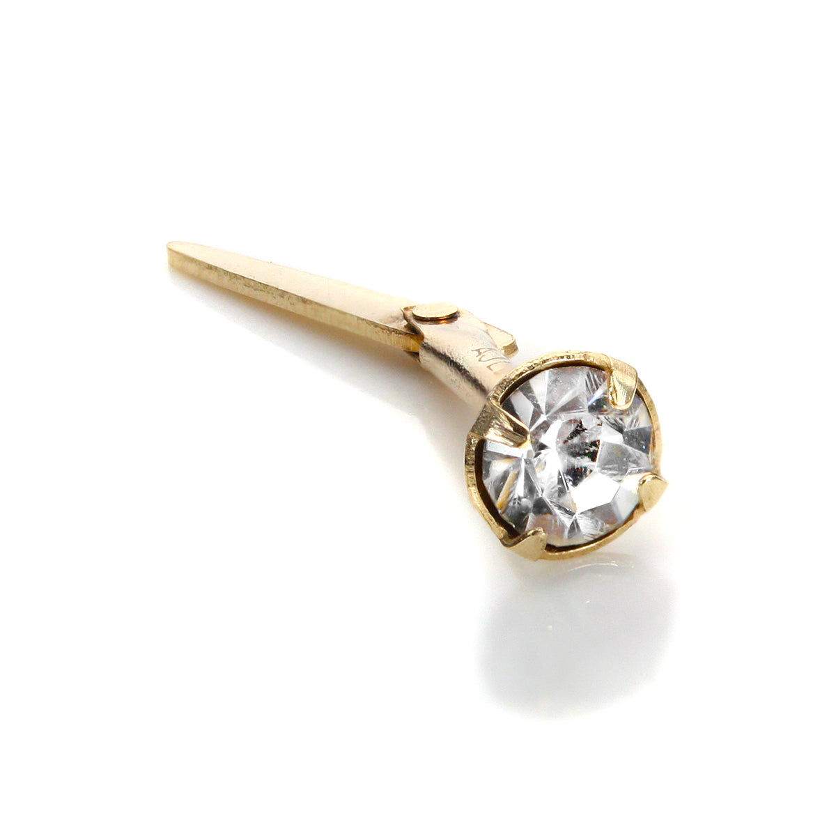 Piercing de nez Andralok en or jaune 9 carats et zircones cubiques de 3 mm