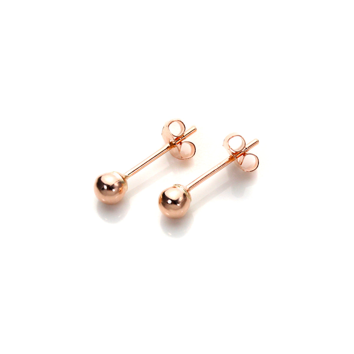 Boucles d'oreilles à tige en or rose 9 carats
