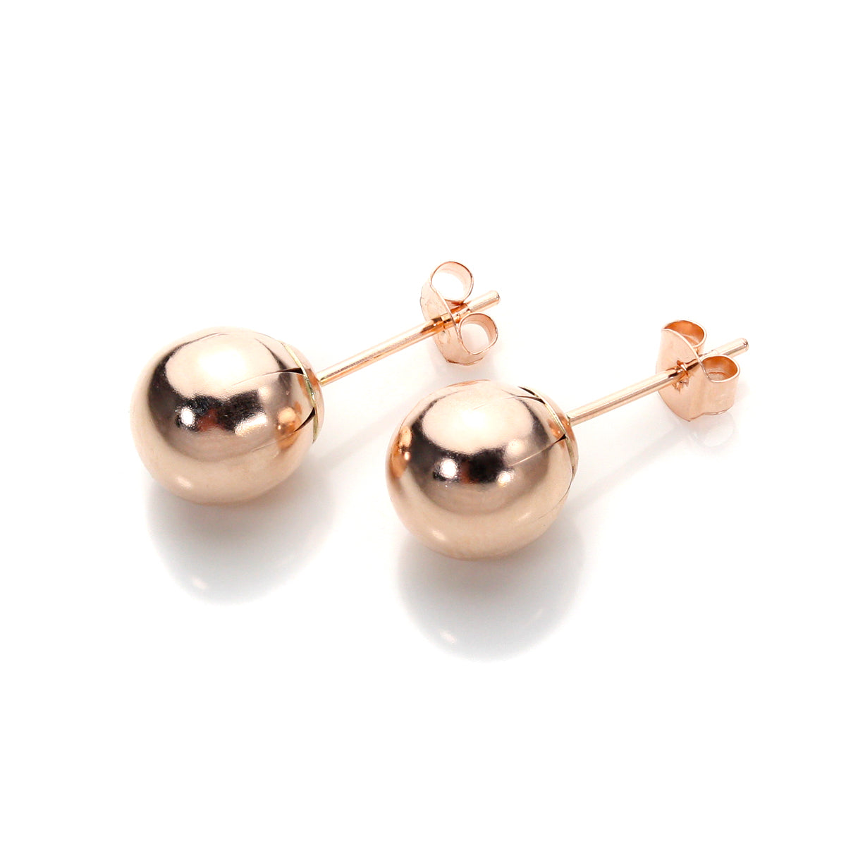 Boucles d'oreilles à tige en or rose 9 carats