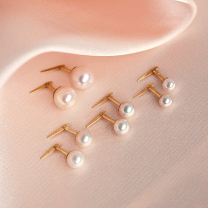 Boucles d'oreilles à tige Andralok en or jaune 9 carats avec perles de culture et pierre de naissance de juin