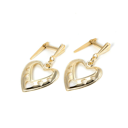 Boucles d'oreilles pendantes en or jaune 9 carats Andralok