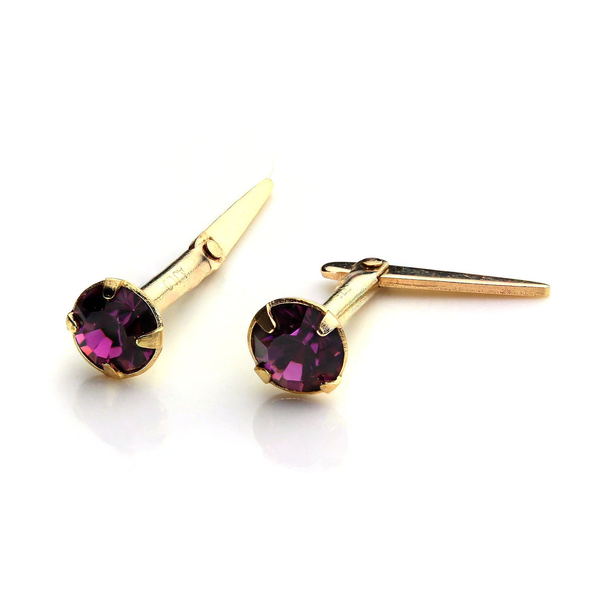 Boucles d'oreilles Andralok en or 9 carats avec cristal de 3 mm