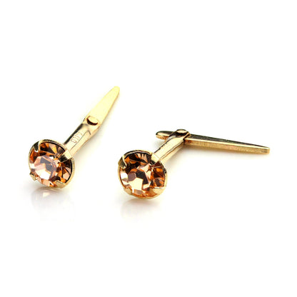 Boucles d'oreilles Andralok en or 9 carats avec cristal de 3 mm