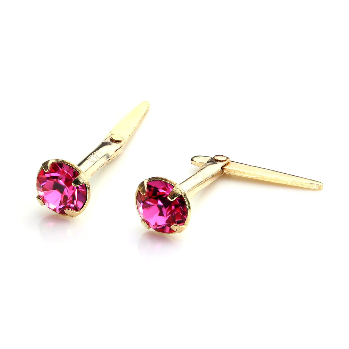 Boucles d'oreilles Andralok en or 9 carats avec cristal de 3 mm
