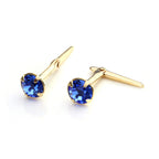 Boucles d'oreilles Andralok en or 9 carats avec cristal de 3 mm