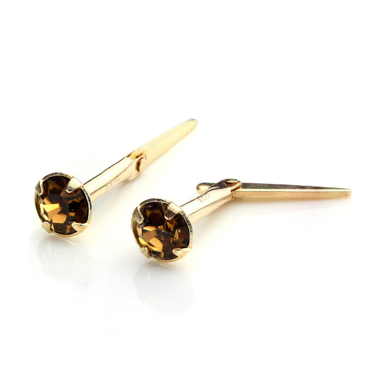 Boucles d'oreilles Andralok en or 9 carats avec cristal de 3 mm