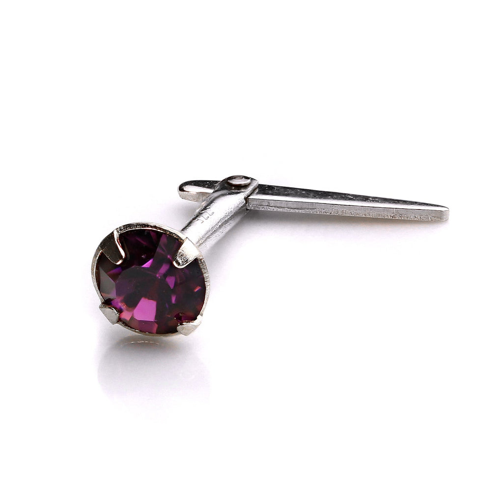 Piercing de nez Andralok en argent sterling avec cristal de 3 mm
