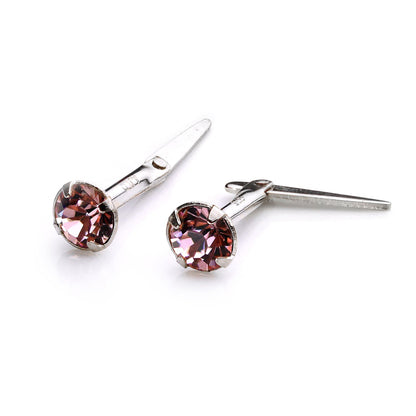 Boucles d'oreilles à tige Andralok en argent sterling avec cristal de 3 mm