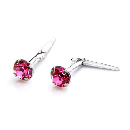 Boucles d'oreilles à tige Andralok en argent sterling avec cristal de 3 mm