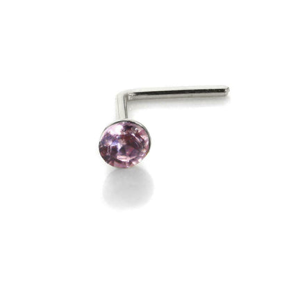 Piercing de nez en argent sterling avec cristal CZ rond de 2,8 mm