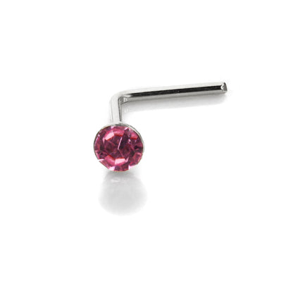 Piercing de nez en argent sterling avec cristal CZ rond de 2,8 mm