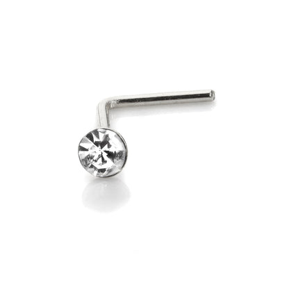 Piercing de nez en argent sterling avec cristal CZ rond de 2,8 mm