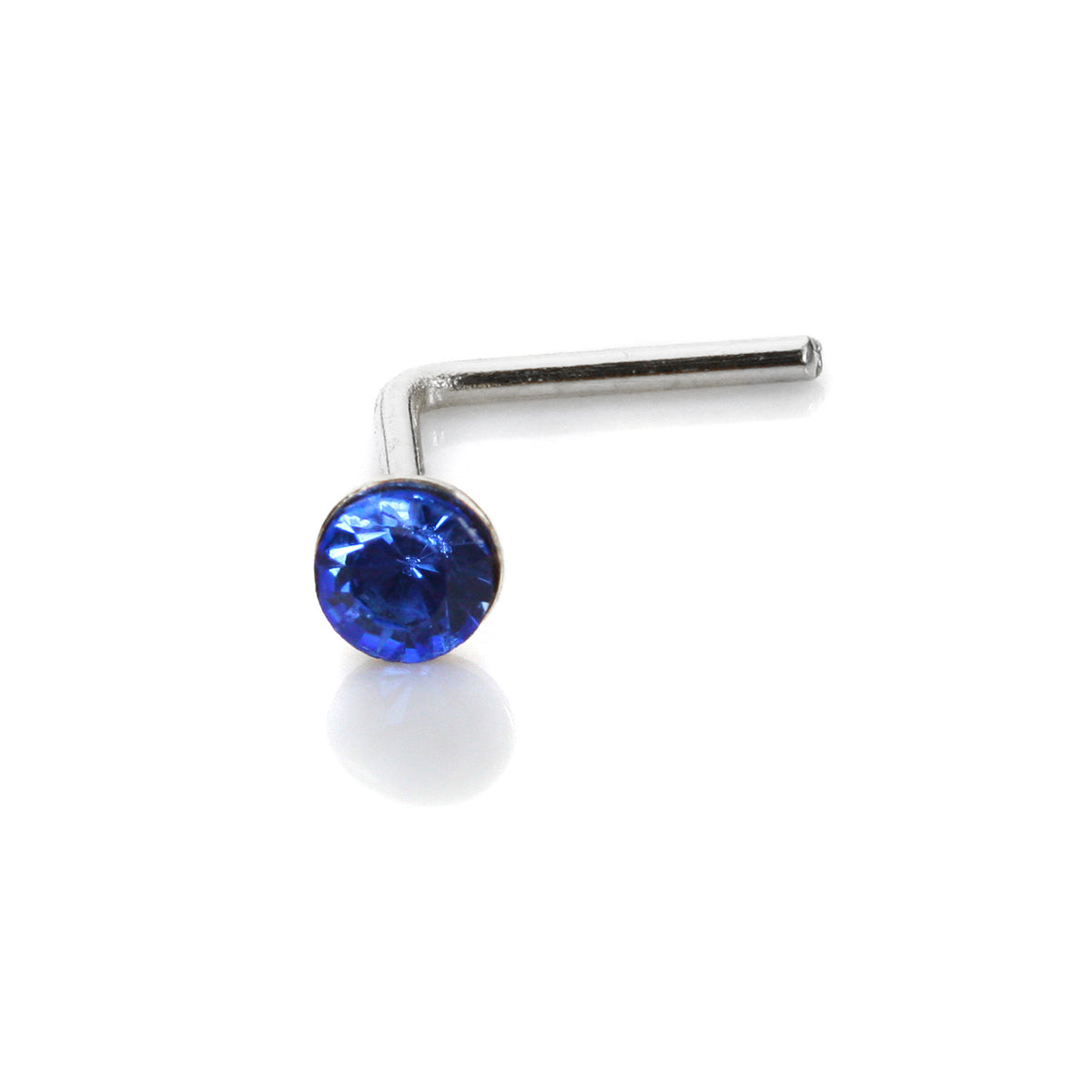 Piercing de nez en argent sterling avec cristal CZ rond de 2,8 mm