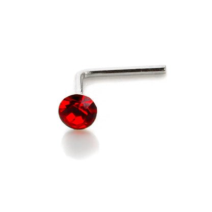 Piercing de nez en argent sterling avec cristal CZ rond de 2,8 mm