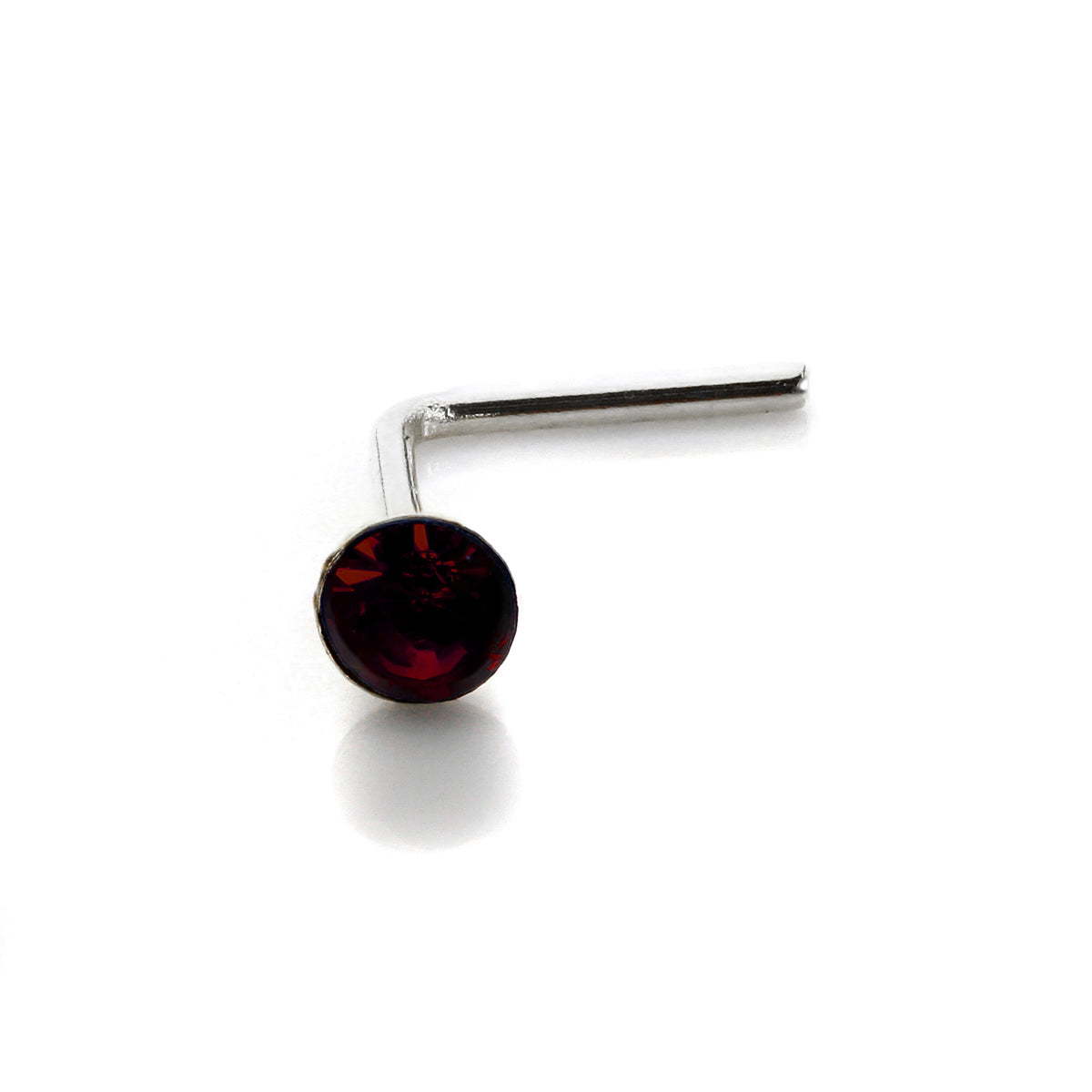 Piercing de nez en argent sterling avec cristal CZ rond de 2,8 mm