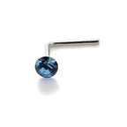 Piercing de nez en argent sterling avec cristal CZ rond de 2,8 mm