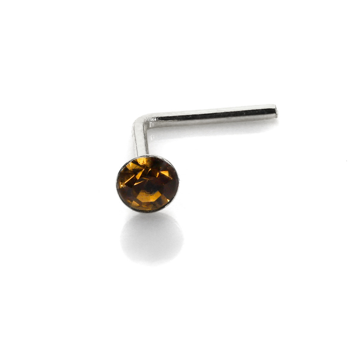 Piercing de nez en argent sterling avec cristal CZ rond de 2,8 mm