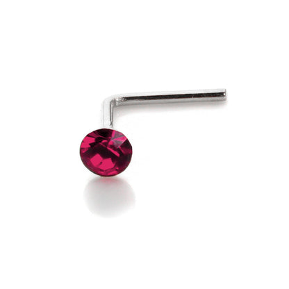 Piercing de nez en argent sterling avec cristal CZ rond de 2,8 mm