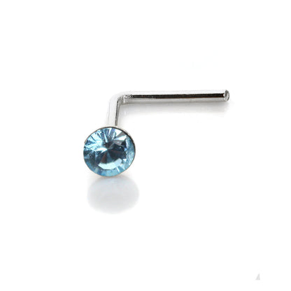 Piercing de nez en argent sterling avec cristal CZ rond de 2,8 mm