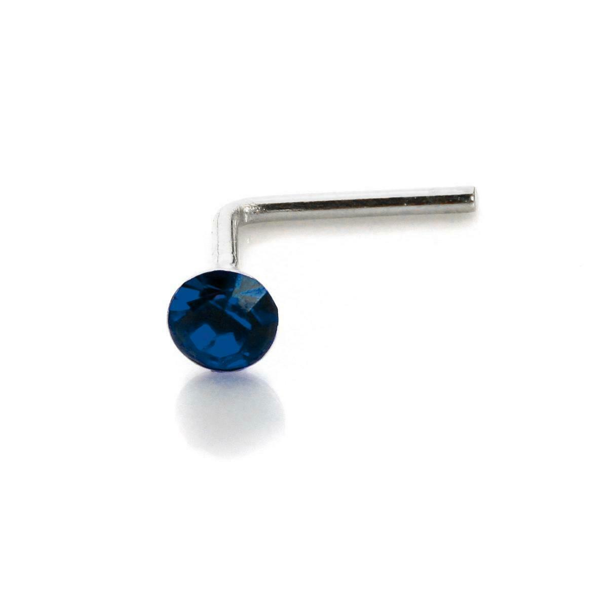 Piercing de nez en argent sterling avec cristal CZ rond de 2,8 mm