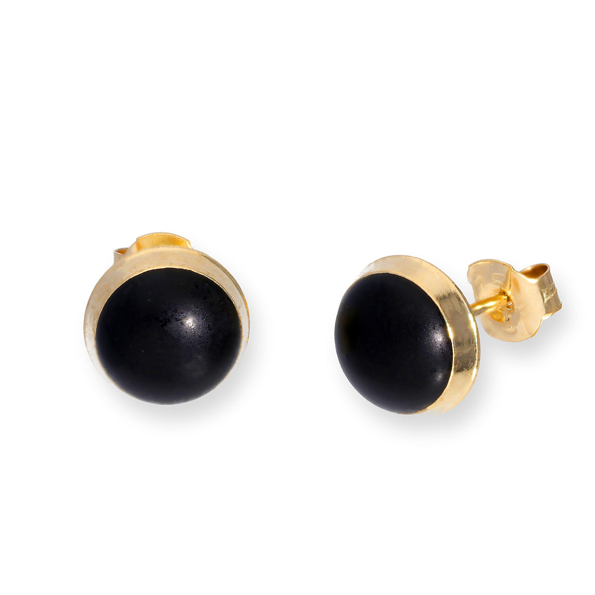 Boucles d'oreilles rondes en or 9 carats et émail pailleté, disponibles en 6 couleurs
