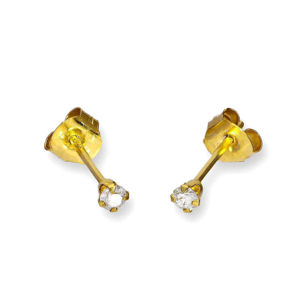 Boucles d'oreilles à tige en or 9 carats et diamants