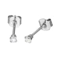 Boucles d'oreilles à tige en or blanc 9 carats et diamants véritables