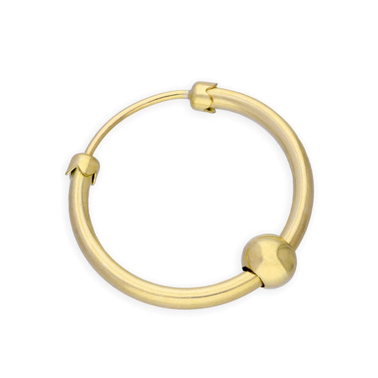 Boucle d'oreille simple épaisse en or 9 carats avec boule