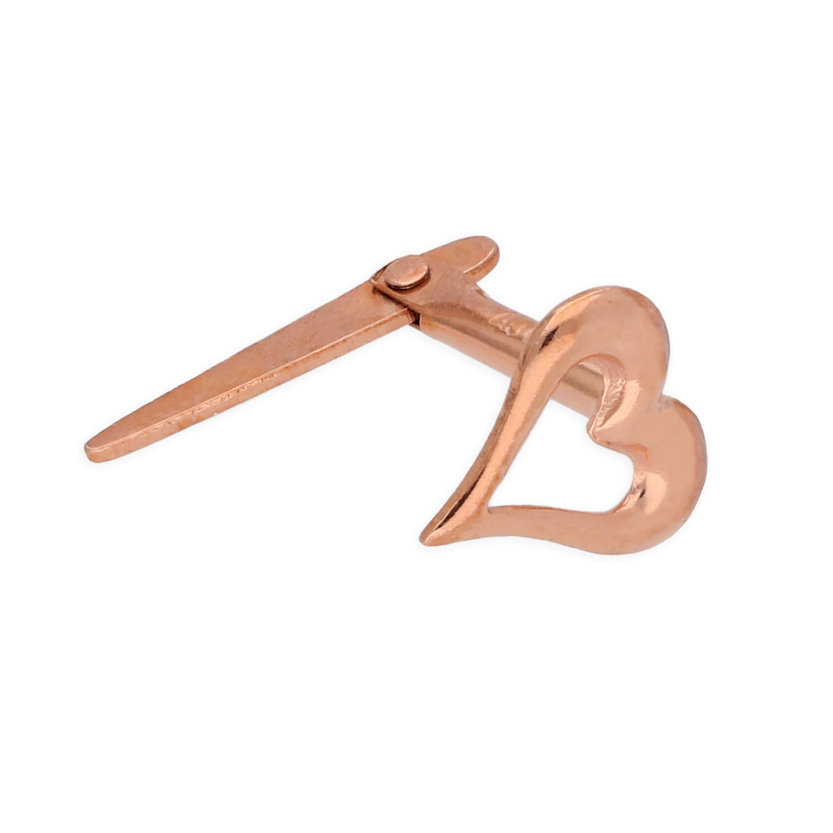 Piercing de nez en forme de cœur Andralok en or rose 9 carats, calibre 18
