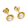 Boucles d'oreilles à tige en or 9 carats et perles de culture de 4 mm