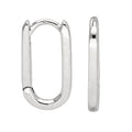 Boucles d'oreilles créoles ovales rectangulaires en argent sterling
