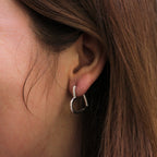 Boucles d'oreilles créoles en argent sterling en forme de cœur