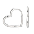 Boucles d'oreilles créoles en argent sterling en forme de cœur