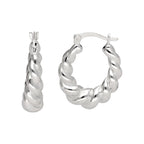Boucles d'oreilles créoles en argent sterling avec corde torsadée