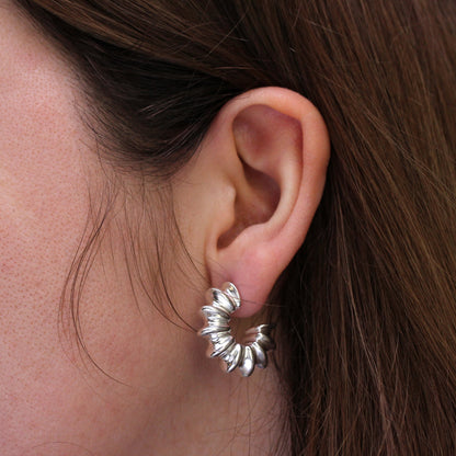 Boucles d'oreilles créoles ouvertes en argent sterling