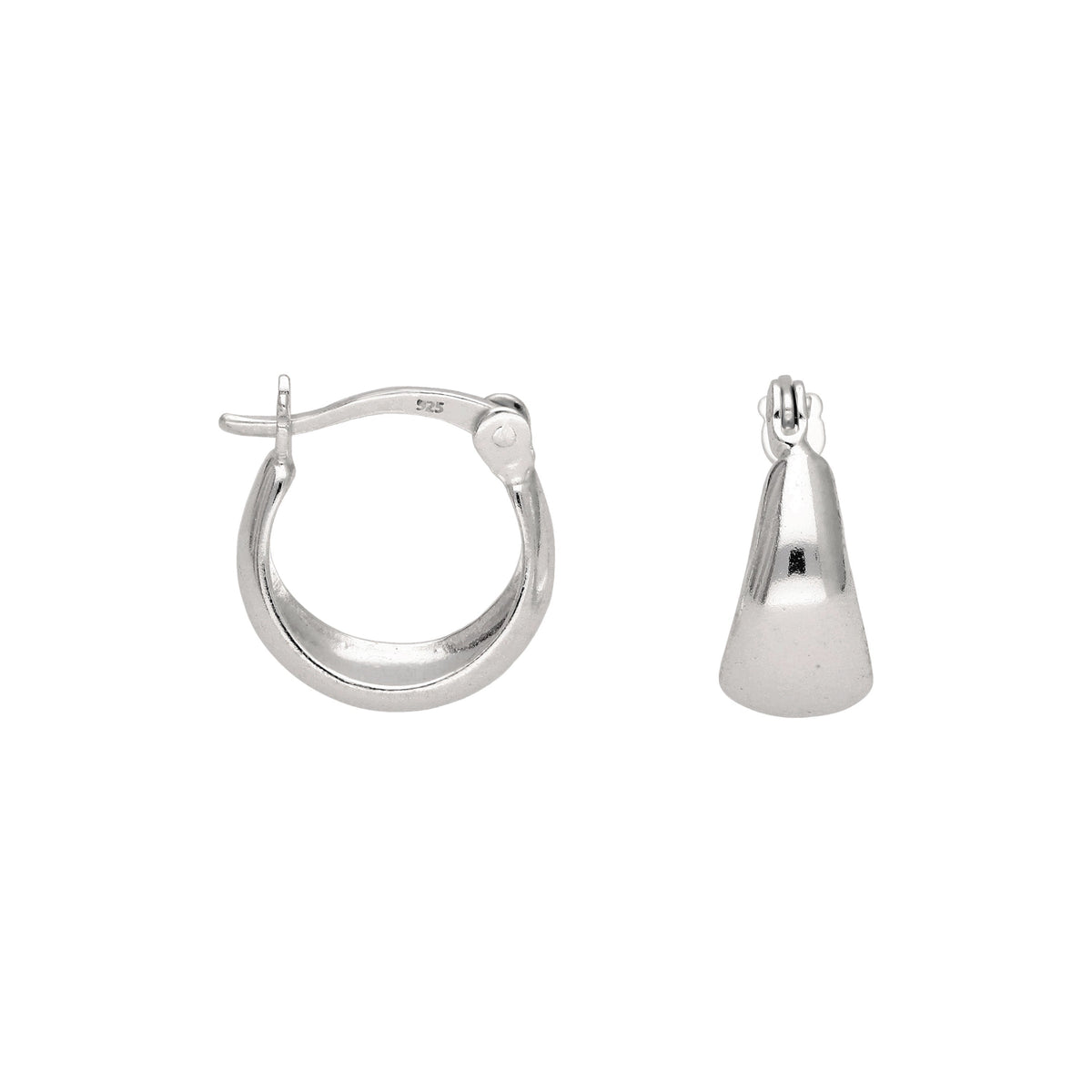 Petites créoles épaisses en argent sterling